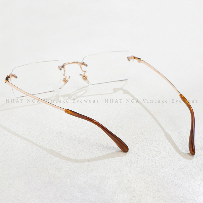 GỌNG KÍNH 3 MẢNH VÀNG NÂU 18K JUN ASHIDA JA-115B