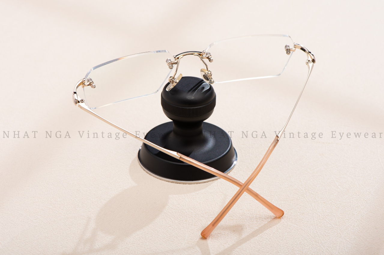 GỌNG 3 MẢNH VÀNG TRẮNG 14K DIOR - 049