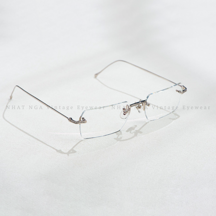 GỌNG 3 MẢNH VÀNG TRẮNG 18K ĐÍNH KIM LOTOS L7B2811