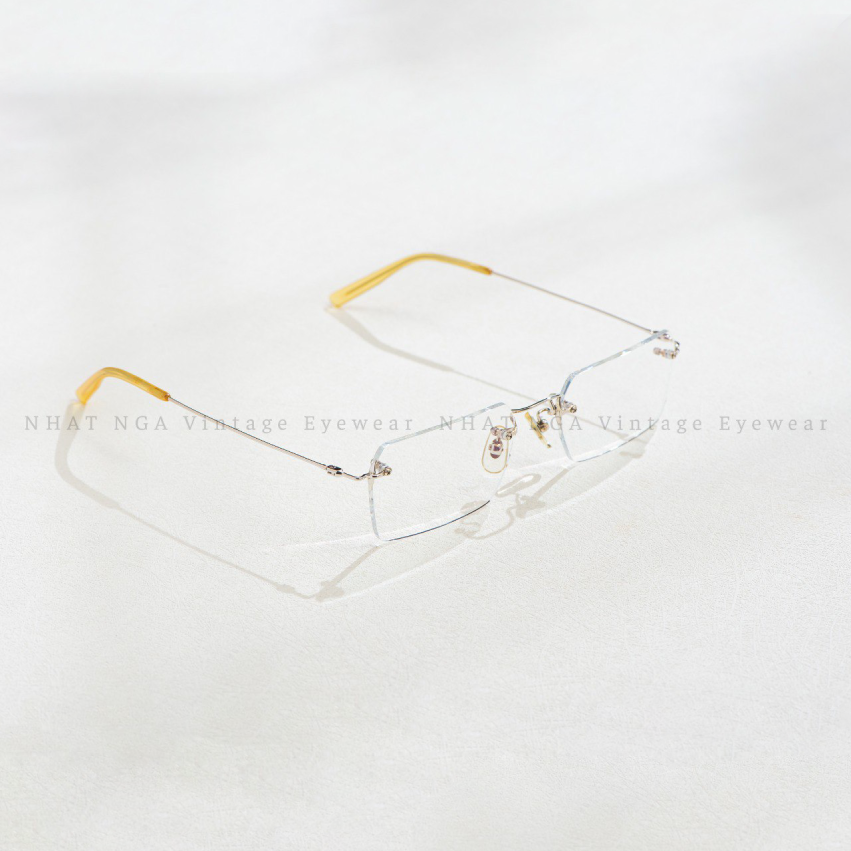 GỌNG KÍNH 3 MẢNH VÀNG TRẮNG 14K NỘI ĐỊA NHẬT