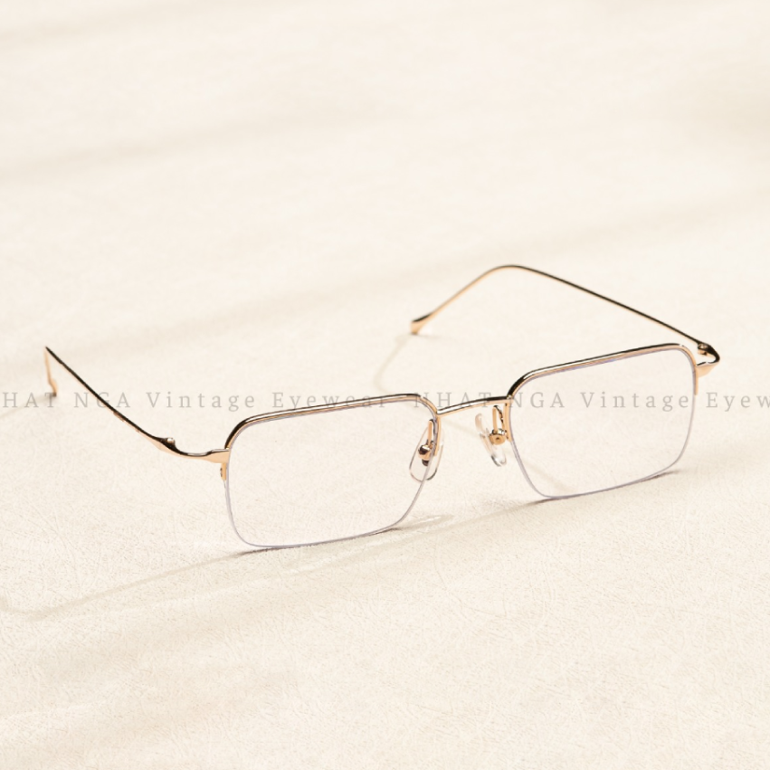 GỌNG 3 MẢNH VÀNG HỒNG 18K LOTOS 