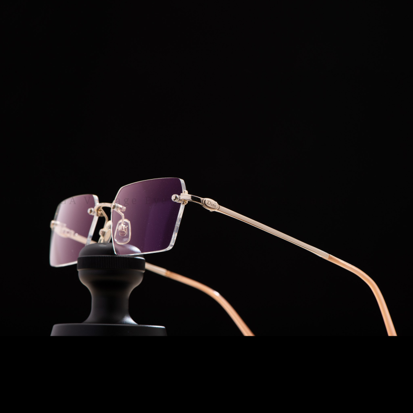 GỌNG 3 MẢNH VÀNG TRẮNG 14K DIOR - 049