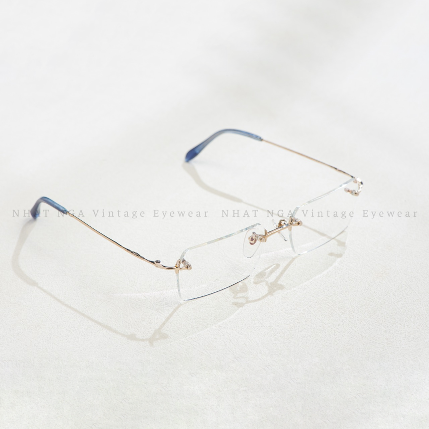 GỌNG KÍNH 3 MẢNH VÀNG TRẮNG NỘI ĐỊA NHẬT P-2014