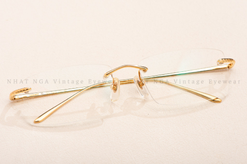 GỌNG 3 MẢNH VÀNG 18K ĐÍNH KIM CHAUMET P-02