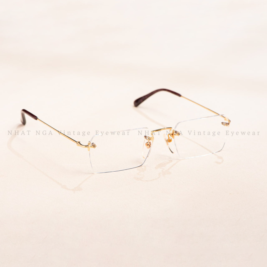 GỌNG 3 MẢNH VÀNG 18K NỘI ĐỊA NHẬT